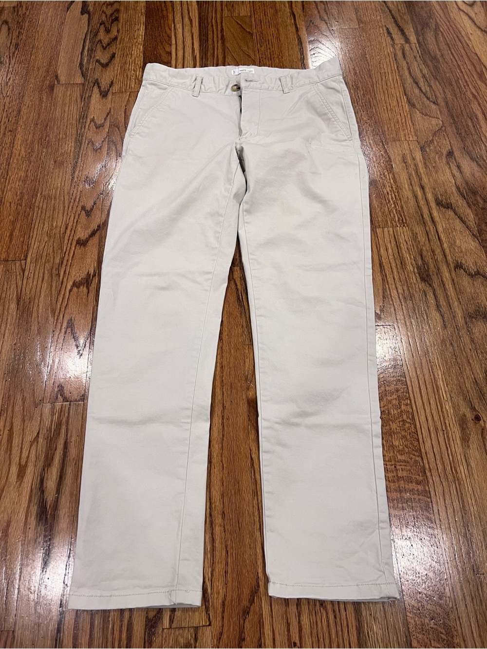Mango Men’s Chino Pants Cotton Trousers Pockets Khaki Size Small